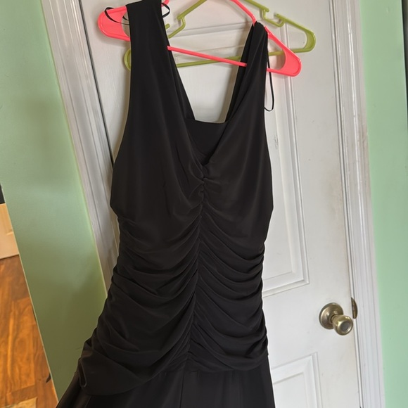 Vintage 90s Night Way Collections Black Ruched Cowl Neck Dress Plus Size 16 W - Picture 5 of 8